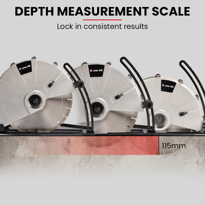 BAUMR-AG 3500W 350mm/14" Electric Concrete Demolition Cut-Off Saw, Wet and Dry Cutting, Diamond Blade, Vacuum Port, 15A Plug
