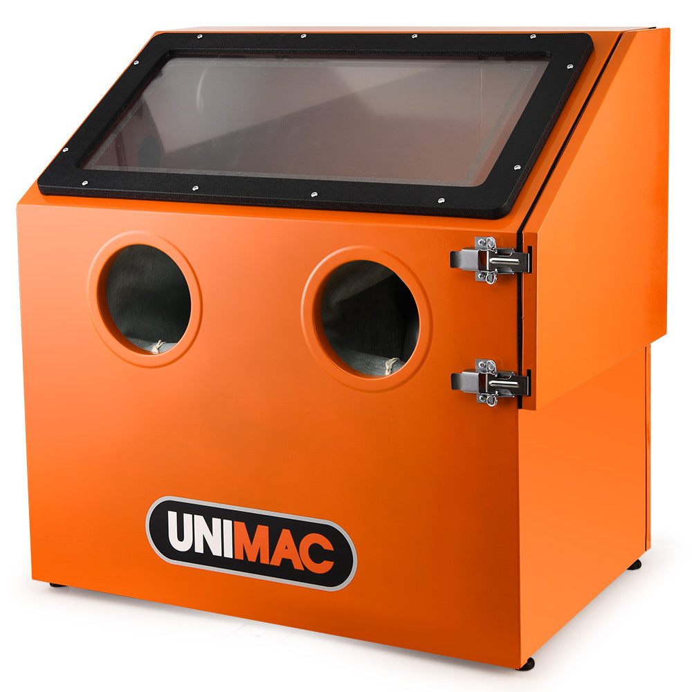 UNIMAC 110L Benchtop Sandblasting Cabinet, with Sandblast Gun Set with Hose, LED Light