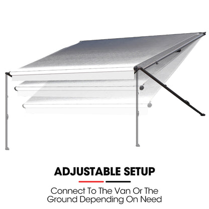 Shade Shield 16ft x 8ft Caravan Retractable Awning, Powder Coated 6063 Aluminium and Vinyl, for Caravan, Motorhome, RV, Work Trailer