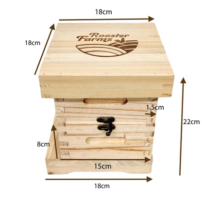 Mini Beehive Box 2 Tier Timber Decor Art Apiarist Gift Jewellery Trinkets Storage