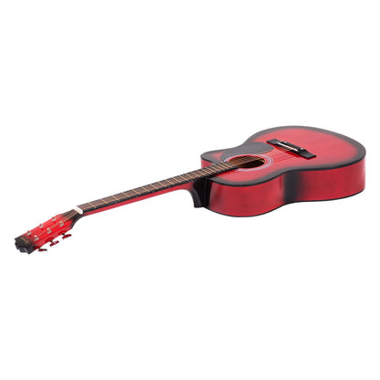 Karrera Acoustic Cutaway 40in Guitar - Red