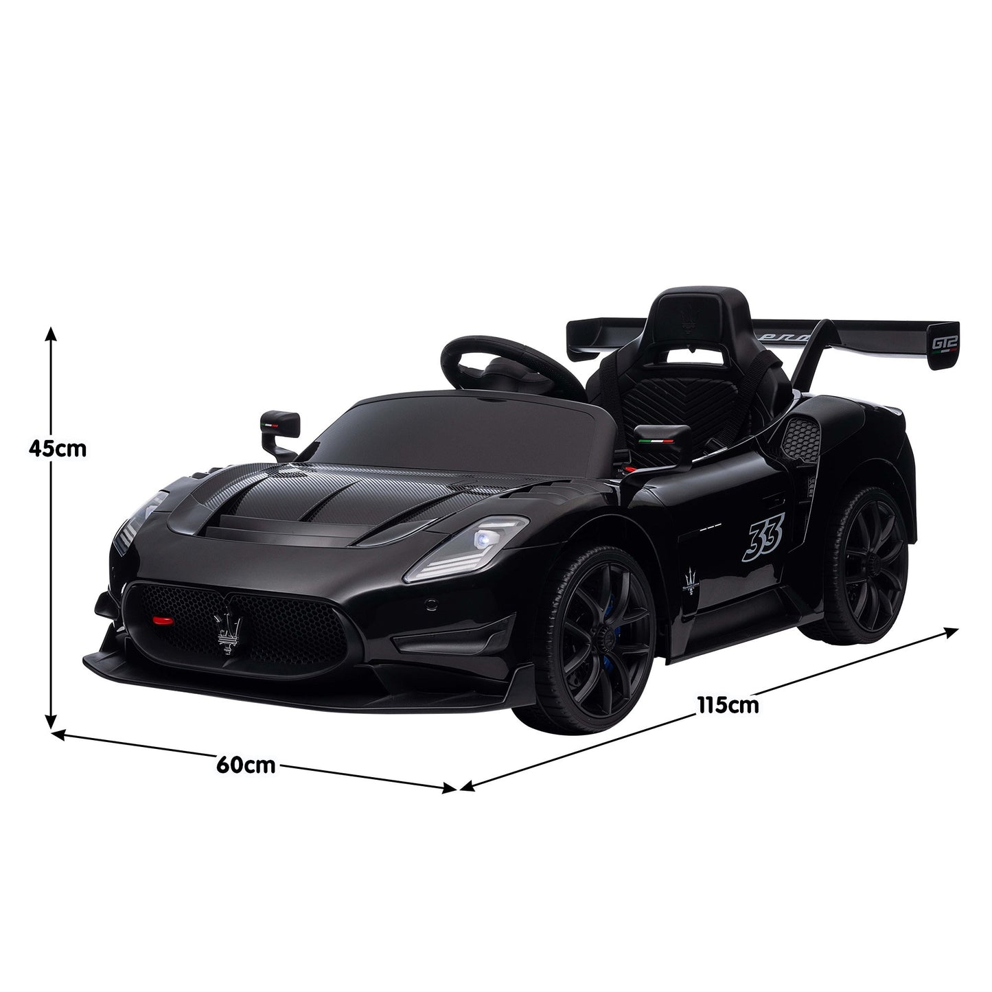 Kahuna Maserati MC20 GT2 Licensed Electric Kids Ride On Race Car Black