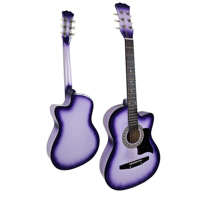 Karrera 38in Cutaway Acoustic Guitar with guitar bag - Purple Burst