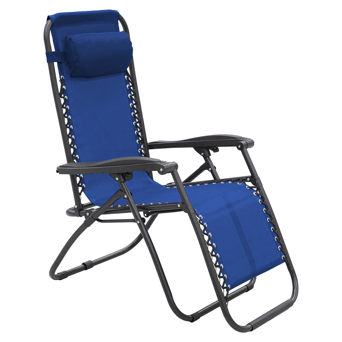 Wallaroo Zero Gravity Reclining Deck Lounge Sun Beach Chair Outdoor Folding Camping - Grey