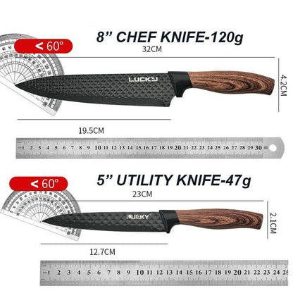6 pieces Kitchen Knife Set Everich Chef Knives Stainless Steel Nonstick Scissor