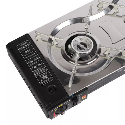 2 Burner Butane Countertop Stove, Portable Adjustable Burners with Carry Case, Portable Camping Stove with Baking Tray