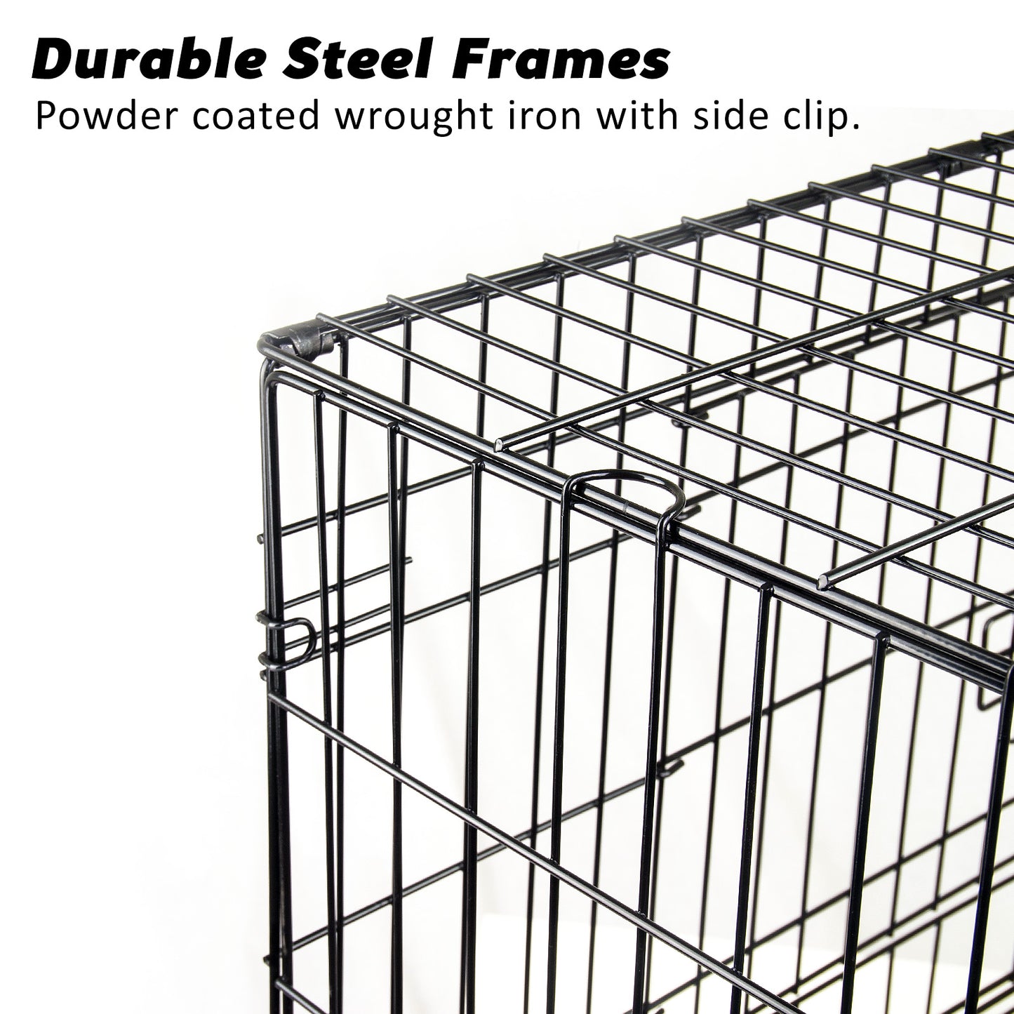 Wire Dog Cage Foldable Crate Kennel 24in with Tray