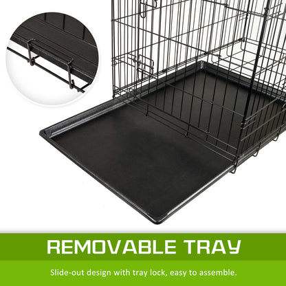 Wire Dog Cage Foldable Crate Kennel 30in with Tray