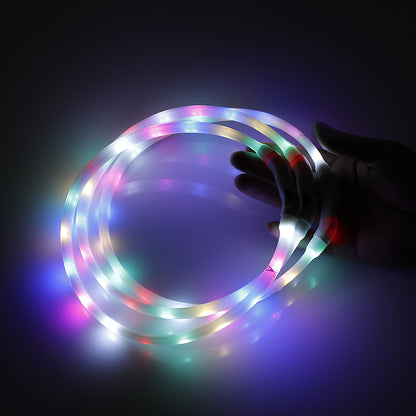 YES4PETS Small 40CM LED Dog Collar USB Rechargeable Night Glow Flashing Light Up Safety Pet Collars