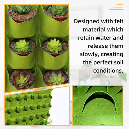 72 Pockets Wall Hanging Planter Planting Grow Bag Vertical Garden Vegetable Flower Green