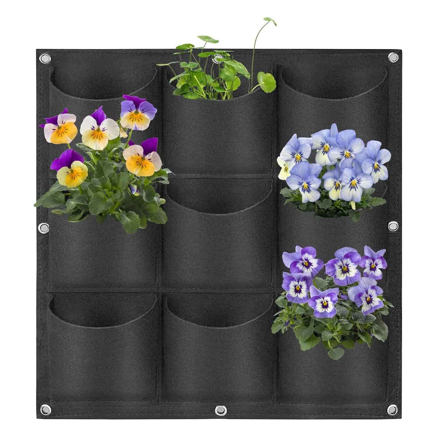 9 Pockets Wall Hanging Planter Planting Grow Bag Vertical Garden Vegetable Flower Black