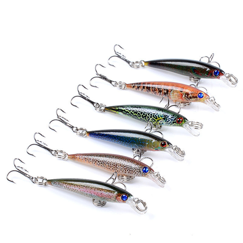 6x Popper Poppers 5cm Minnow Fishing Lure Lures Surface Tackle Fresh Saltwater