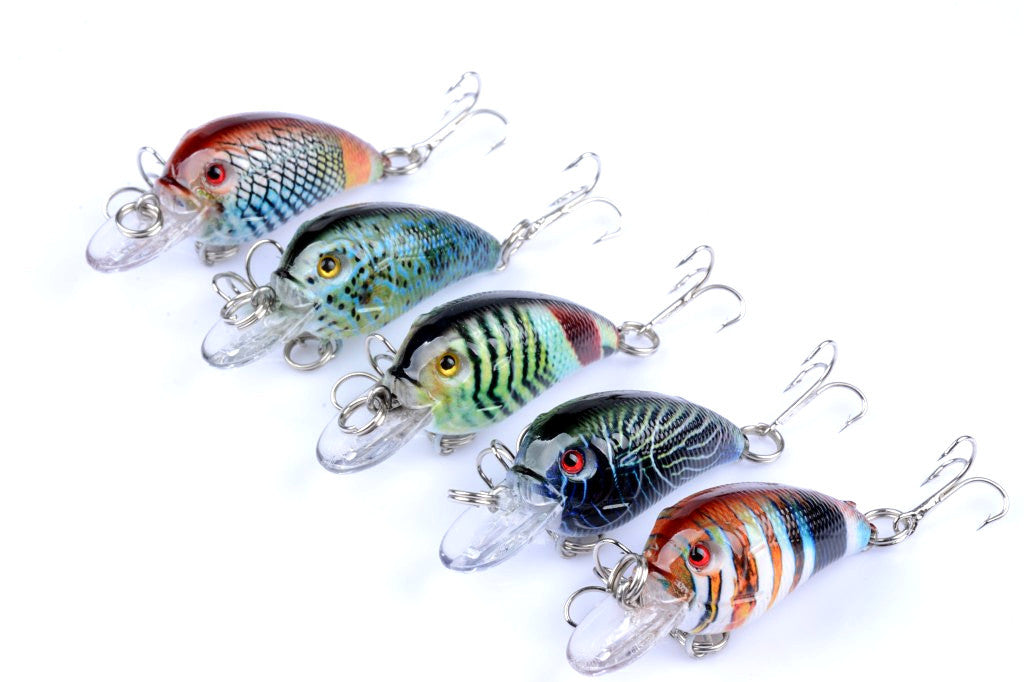 5x 4.5cm Popper Crank Bait Fishing Lure Lures Surface Tackle Saltwater