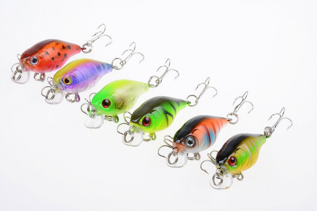 6x 4.5cm Popper Crank Bait Fishing Lure Lures Surface Tackle Saltwater