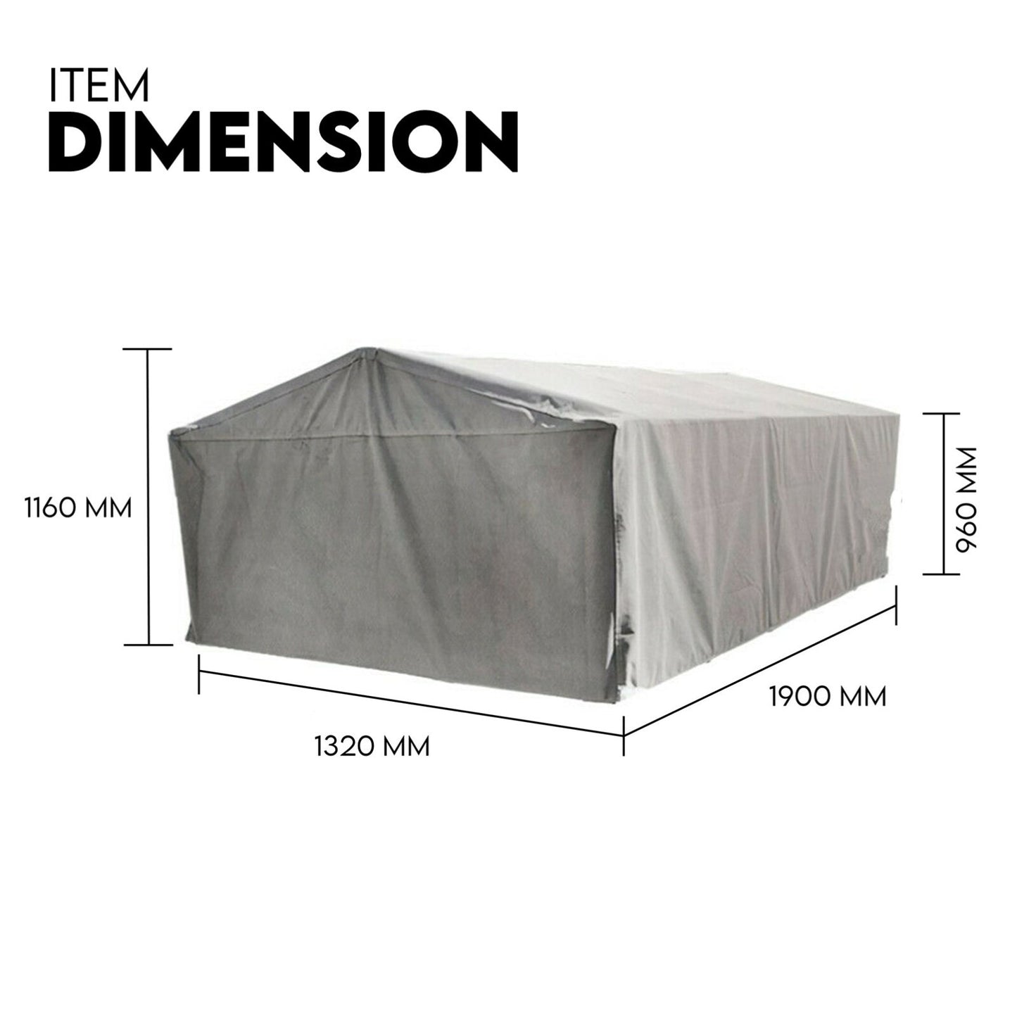 900mm Trailer Cage Canvas Tarp Cover for 6x4 High Quality Cage Universal 3 foot