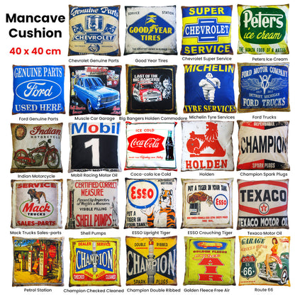 Australian Mancave Retro Cushion Muscle Car Garage 40 x 40 cm