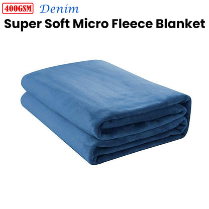 Jason  400GSM Super Soft Micro Fleece Blanket Denim King