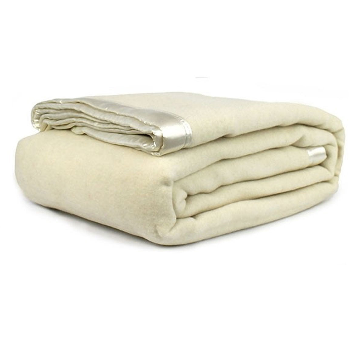 Jason 400GSM Australian Washable Wool Blanket Ivory Queen/King