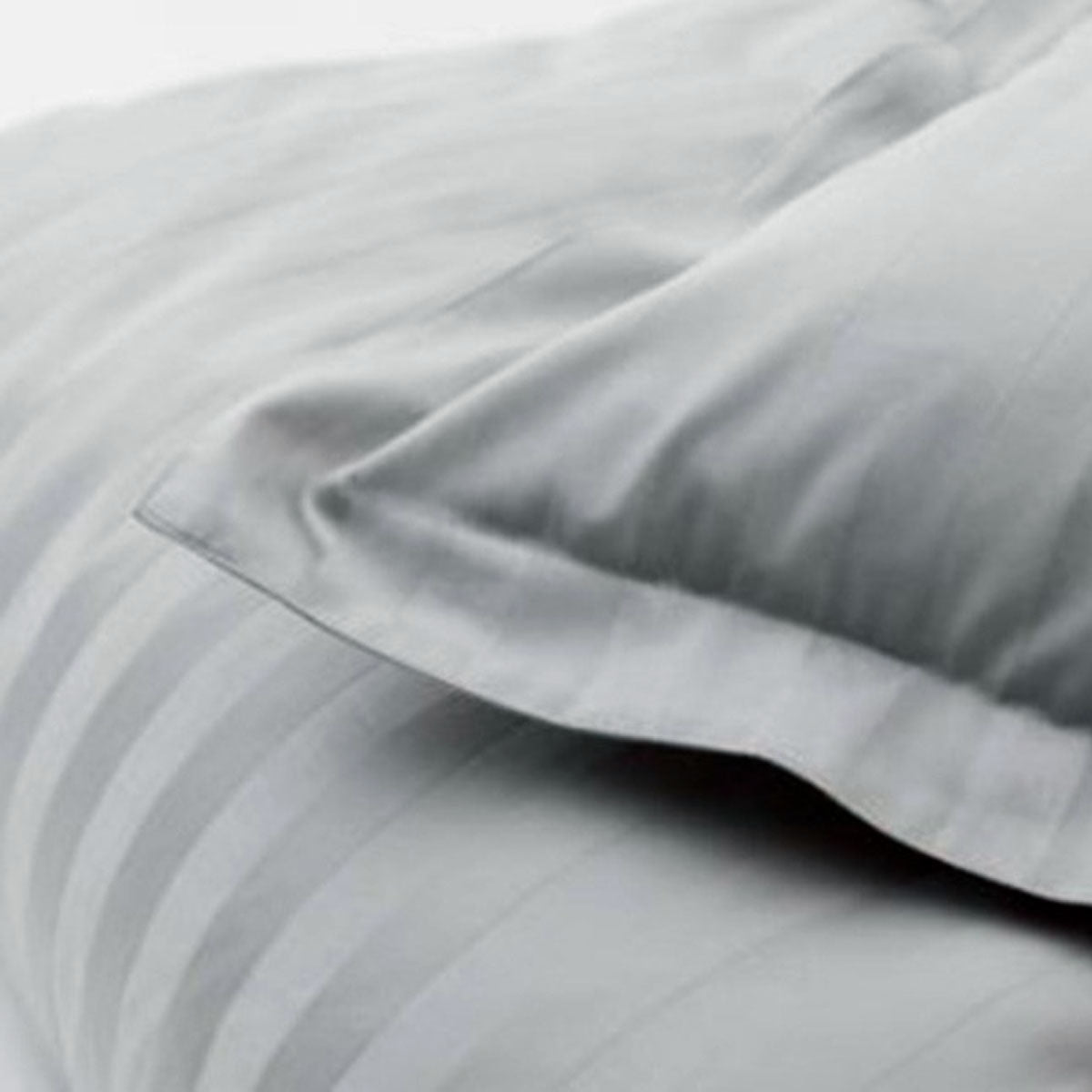 Jason Silver Satin Stripe Tailored Quilt Cover Set King