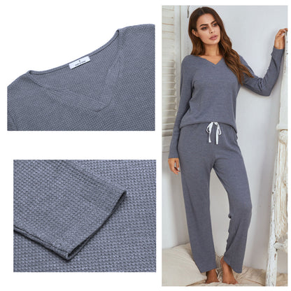 Polycotton Thicken Knit Tracksuit Set Jogger Set Lounge Wear UK Size (L Size)