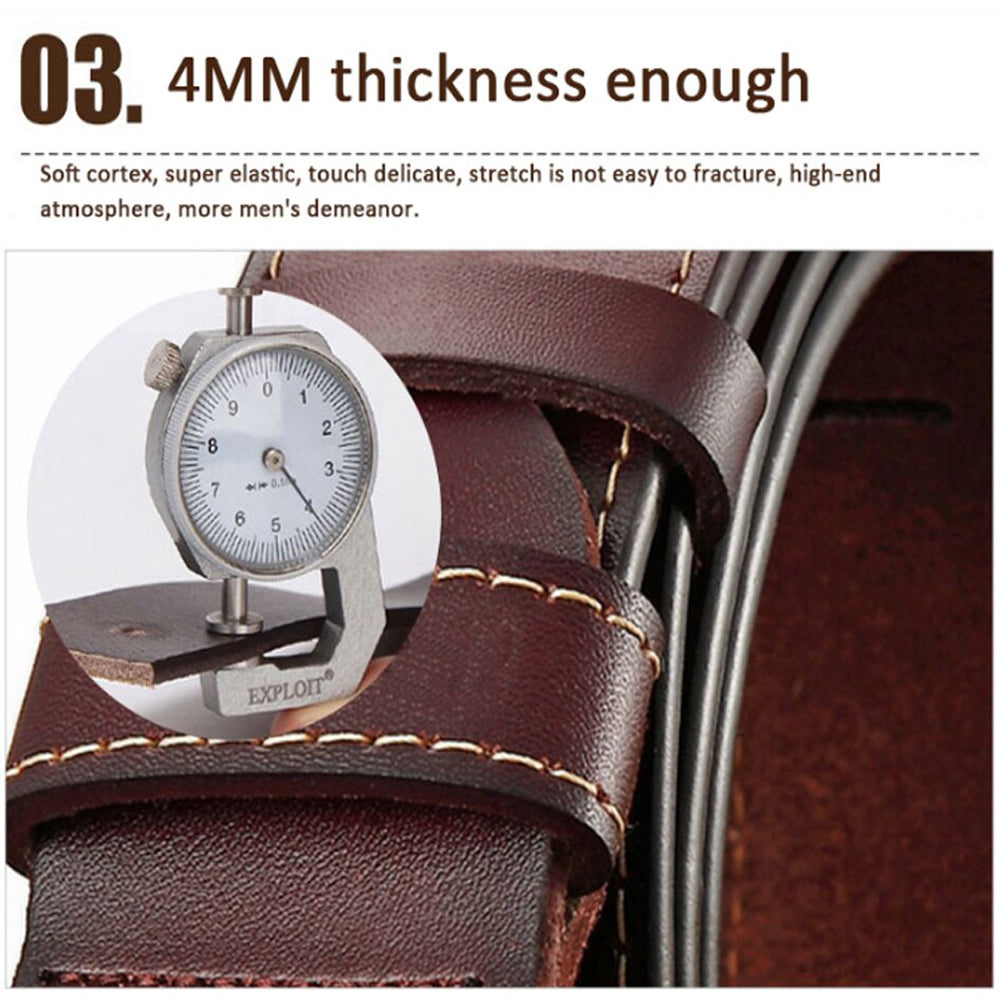 Genuine Leather For Men Pin Buckle Belts Cowskin Casual Belts Business Belt (Brown)