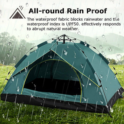 Waterproof Automatic Camping Tent 3-5 Person Come with Moisture Proof Pad(Green)