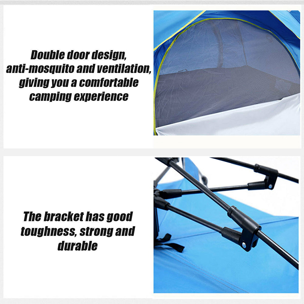 Waterproof Automatic Camping Tent 3-5 Person Come with Moisture Proof Pad(Green)