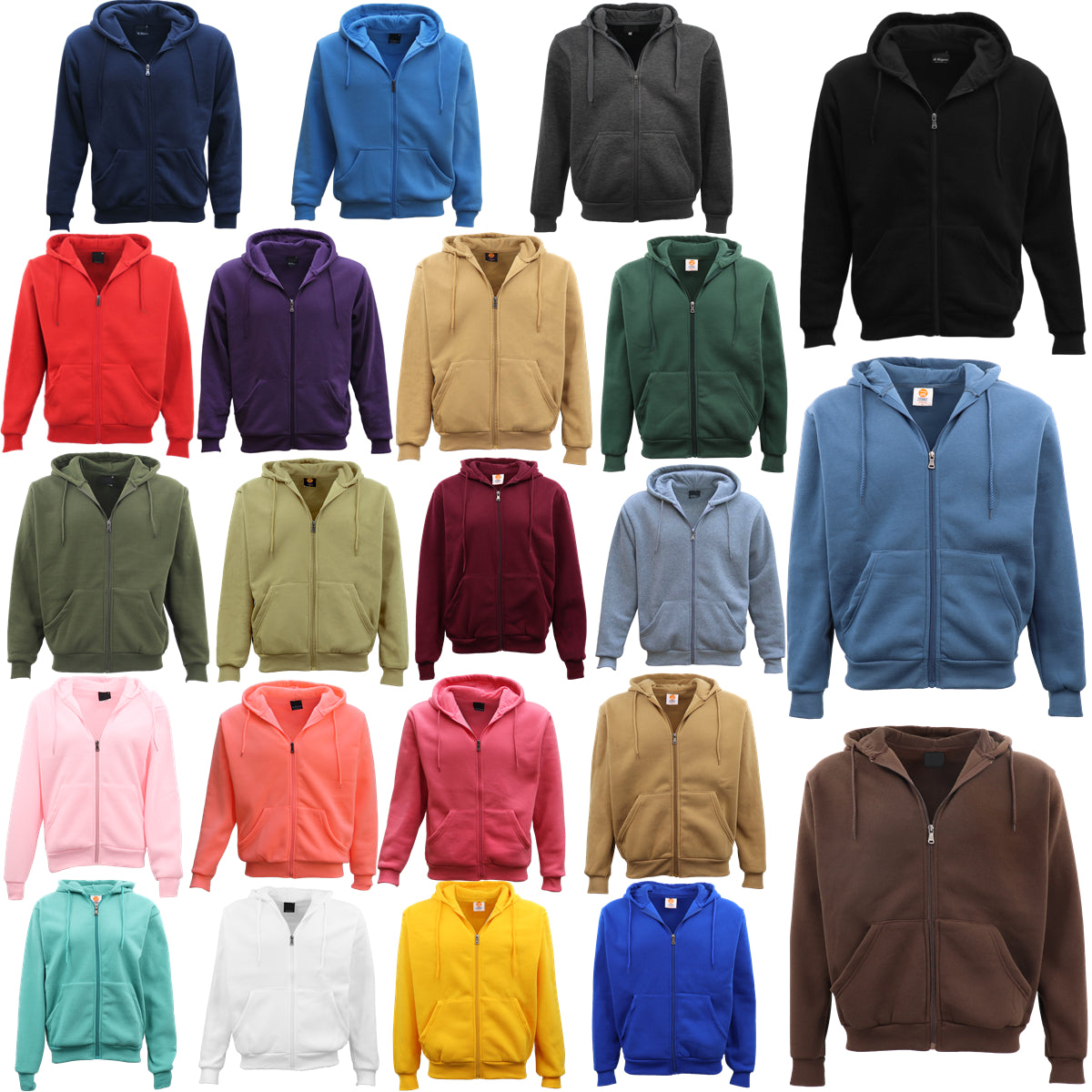 Adult Unisex Zip Plain Fleece Hoodie Hooded Jacket Mens Sweatshirt Jumper XS-8XL, Purple, L