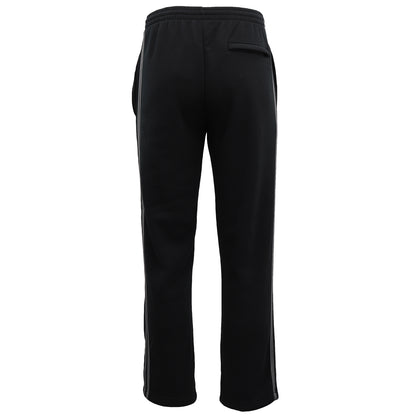 Men's Fleece Casual Sports Track Pants w Zip Pocket Striped Sweat Trousers S-6XL, Black, XL