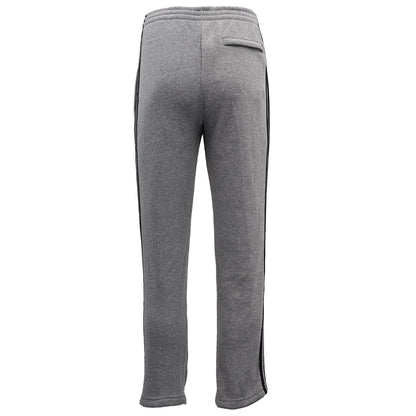 Men's Fleece Casual Sports Track Pants w Zip Pocket Striped Sweat Trousers S-6XL, Dark Grey, S