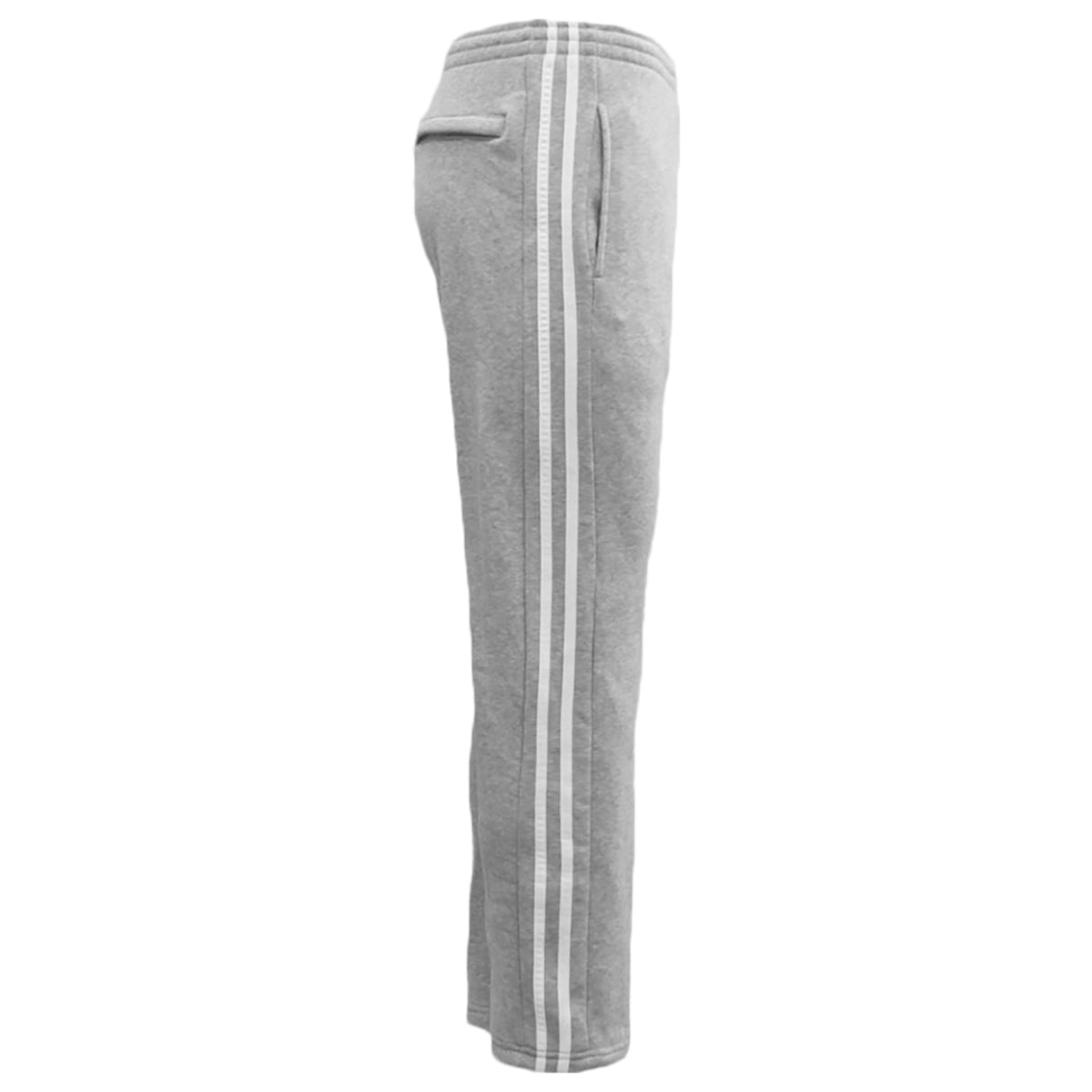 Men's Fleece Casual Sports Track Pants w Zip Pocket Striped Sweat Trousers S-6XL, Light Grey, M