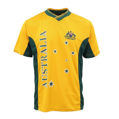 Adults Kids Men's Sports Soccer Rugby Jersy T Shirt Australia Day Polo Souvenir, Gold, 12 (Kids)