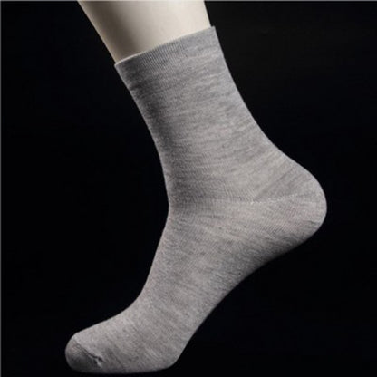 10 Pairs Men's Women's Cotton Breathable Crew Length Socks Work Business Cushion, Light Grey