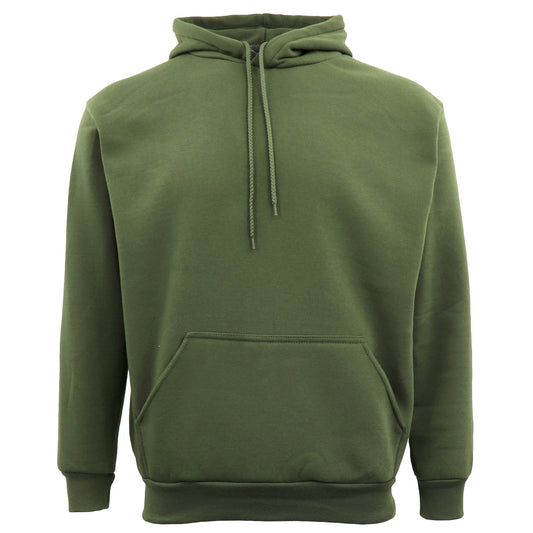 Adult Unisex Men's Basic Plain Hoodie Pullover Sweater Sweatshirt Jumper XS-8XL, Olive, XL