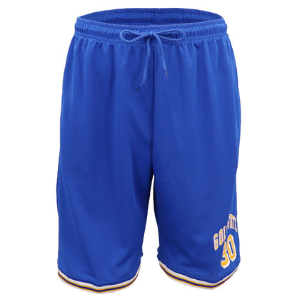 Men's Basketball Sports Shorts Gym Jogging Swim Board Boxing Sweat Casual Pants, Blue - Golden State 30, 2XL