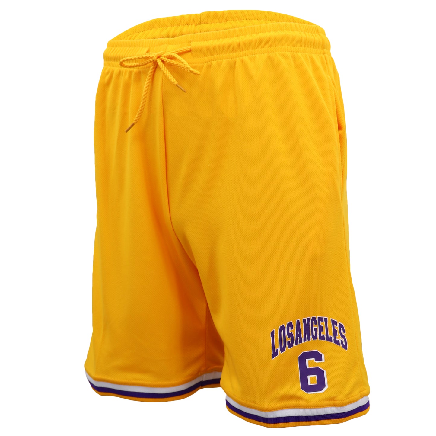 Men's Basketball Sports Shorts Gym Jogging Swim Board Boxing Sweat Casual Pants, Yellow - Los Angeles 6, XL