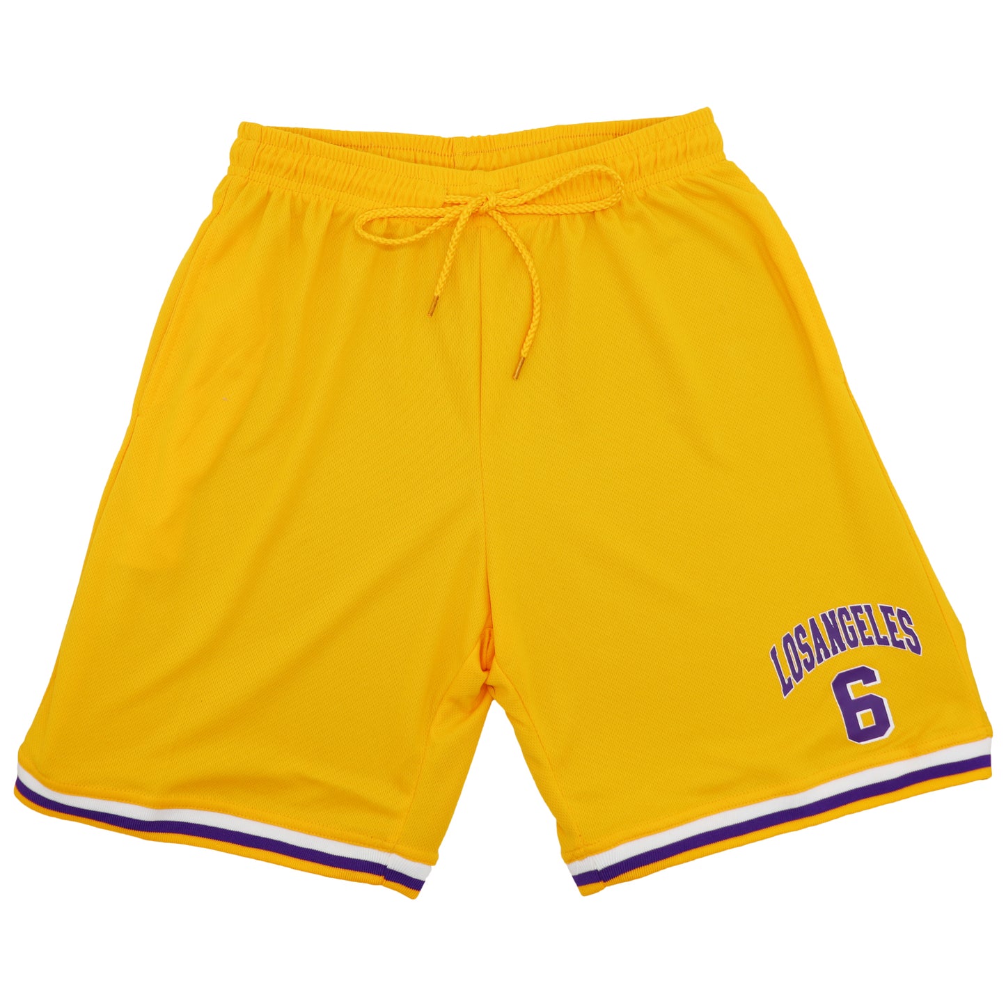 Men's Basketball Sports Shorts Gym Jogging Swim Board Boxing Sweat Casual Pants, Yellow - Los Angeles 6, 2XL