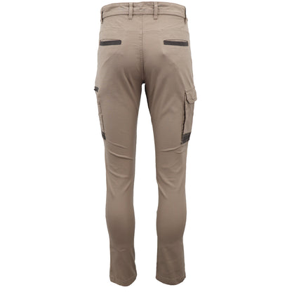 Men's Cotton Drill Cargo Work Pants UPF 50+ 13 Pockets Tradies Workwear Trousers, Khaki, 38