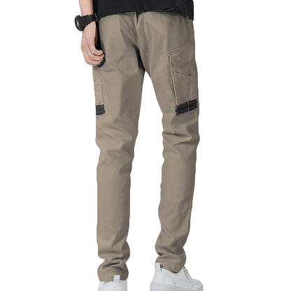 Men's Cotton Drill Cargo Work Pants UPF 50+ 13 Pockets Tradies Workwear Trousers, Khaki, 40