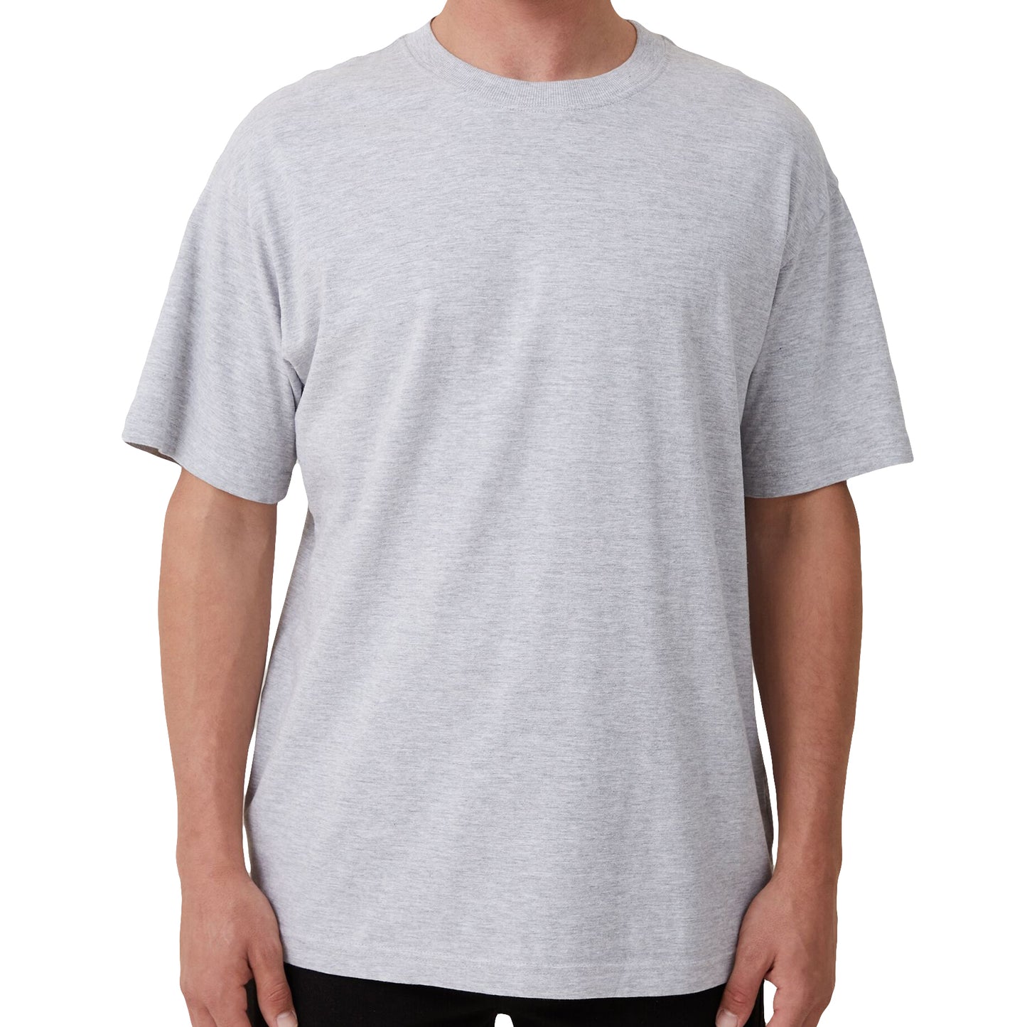 Adult 100% Cotton T-Shirt Unisex Men's Basic Plain Blank Crew Tee Tops Shirts, Grey, 3XL