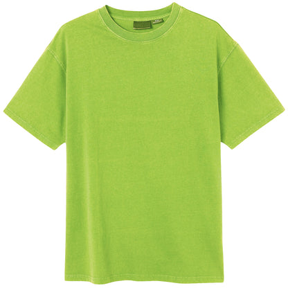 Adult 100% Cotton T-Shirt Unisex Men's Basic Plain Blank Crew Tee Tops Shirts, Lime, S