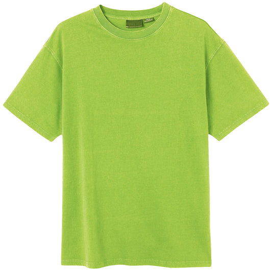 Adult 100% Cotton T-Shirt Unisex Men's Basic Plain Blank Crew Tee Tops Shirts, Lime, S