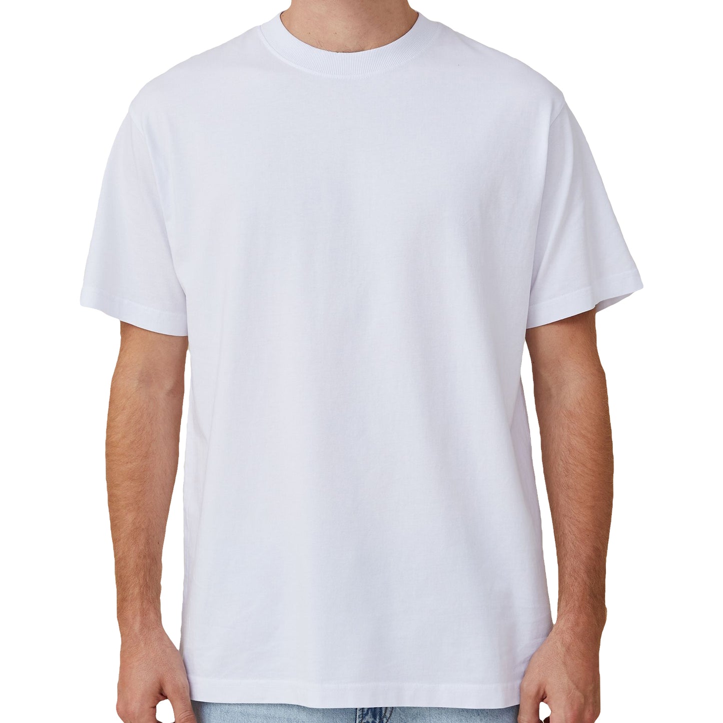 Adult 100% Cotton T-Shirt Unisex Men's Basic Plain Blank Crew Tee Tops Shirts, White, S