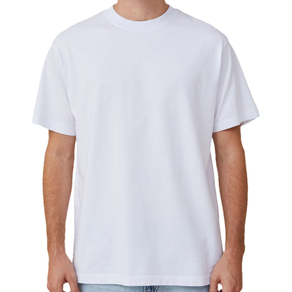 Adult 100% Cotton T-Shirt Unisex Men's Basic Plain Blank Crew Tee Tops Shirts, White, S