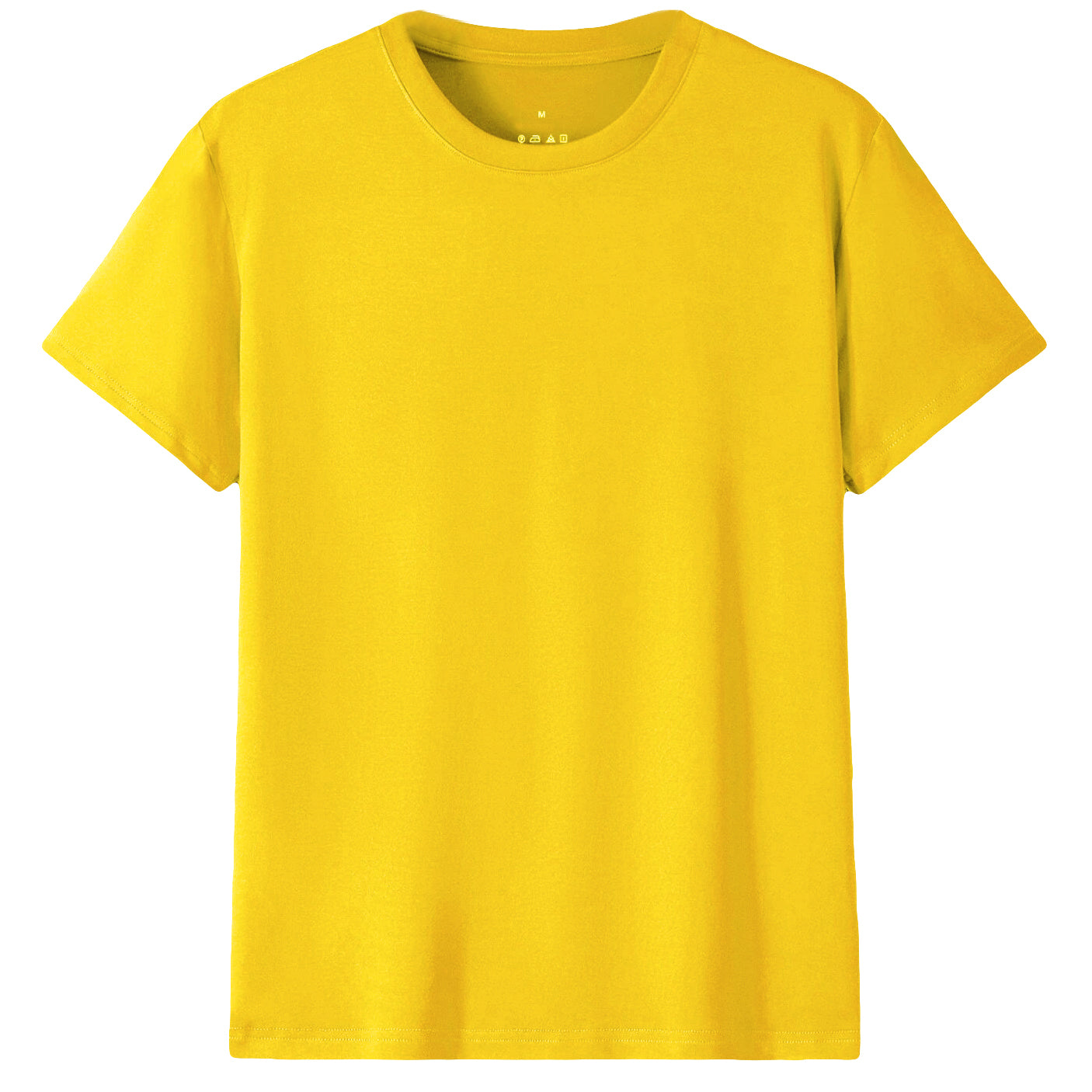 Adult 100% Cotton T-Shirt Unisex Men's Basic Plain Blank Crew Tee Tops Shirts, Yellow, S