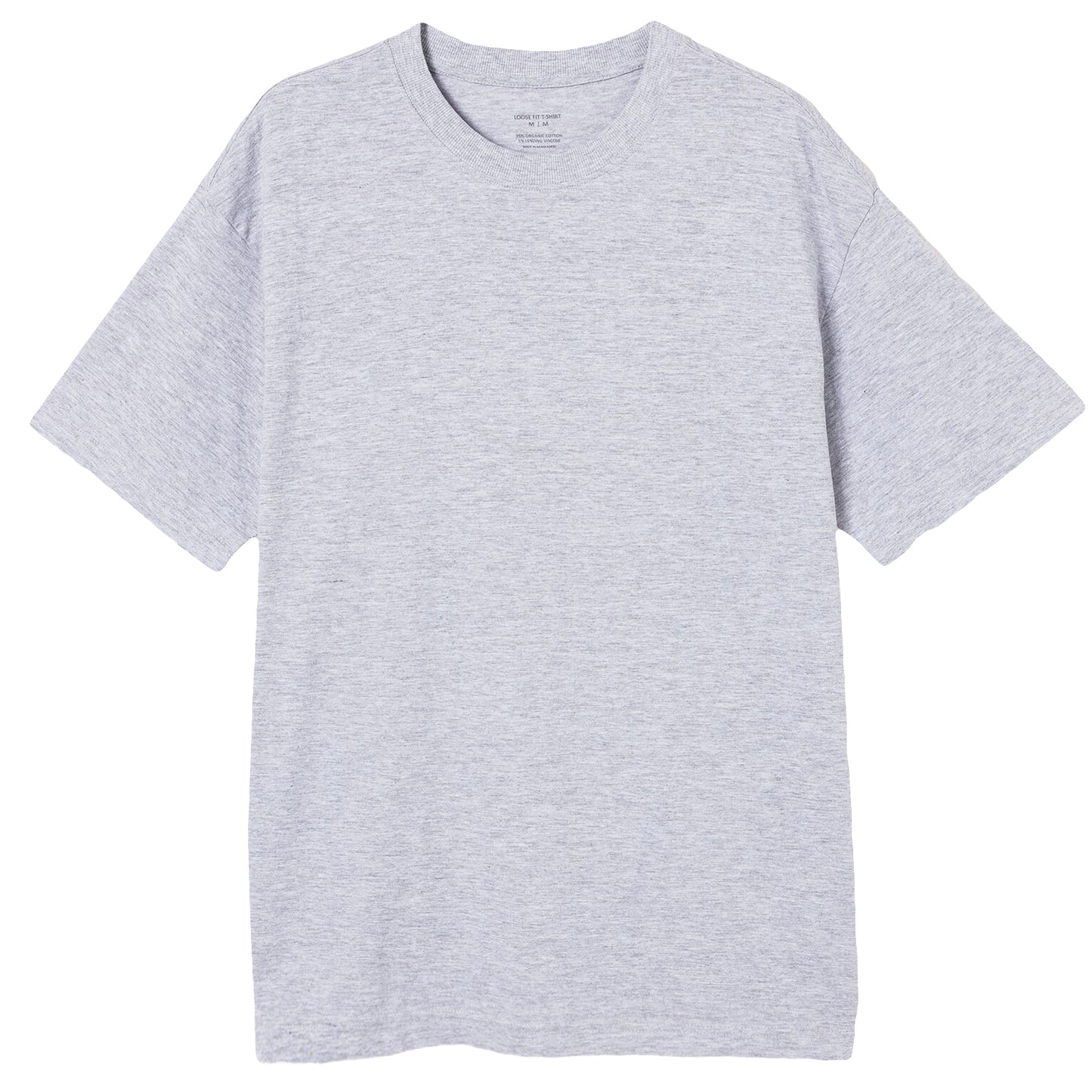 Adult 100% Cotton T-Shirt Unisex Men's Basic Plain Blank Crew Tee Tops Shirts, Light Grey, 2XL