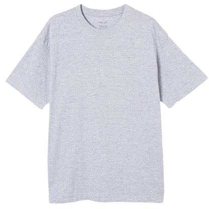 Adult 100% Cotton T-Shirt Unisex Men's Basic Plain Blank Crew Tee Tops Shirts, Light Grey, 2XL