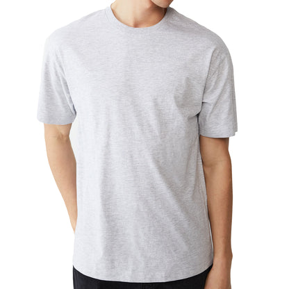 Adult 100% Cotton T-Shirt Unisex Men's Basic Plain Blank Crew Tee Tops Shirts, Light Grey, 2XL