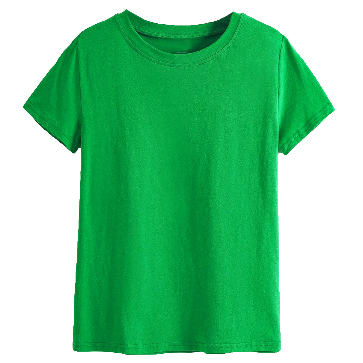 Adult 100% Cotton T-Shirt Unisex Men's Basic Plain Blank Crew Tee Tops Shirts, Green, L