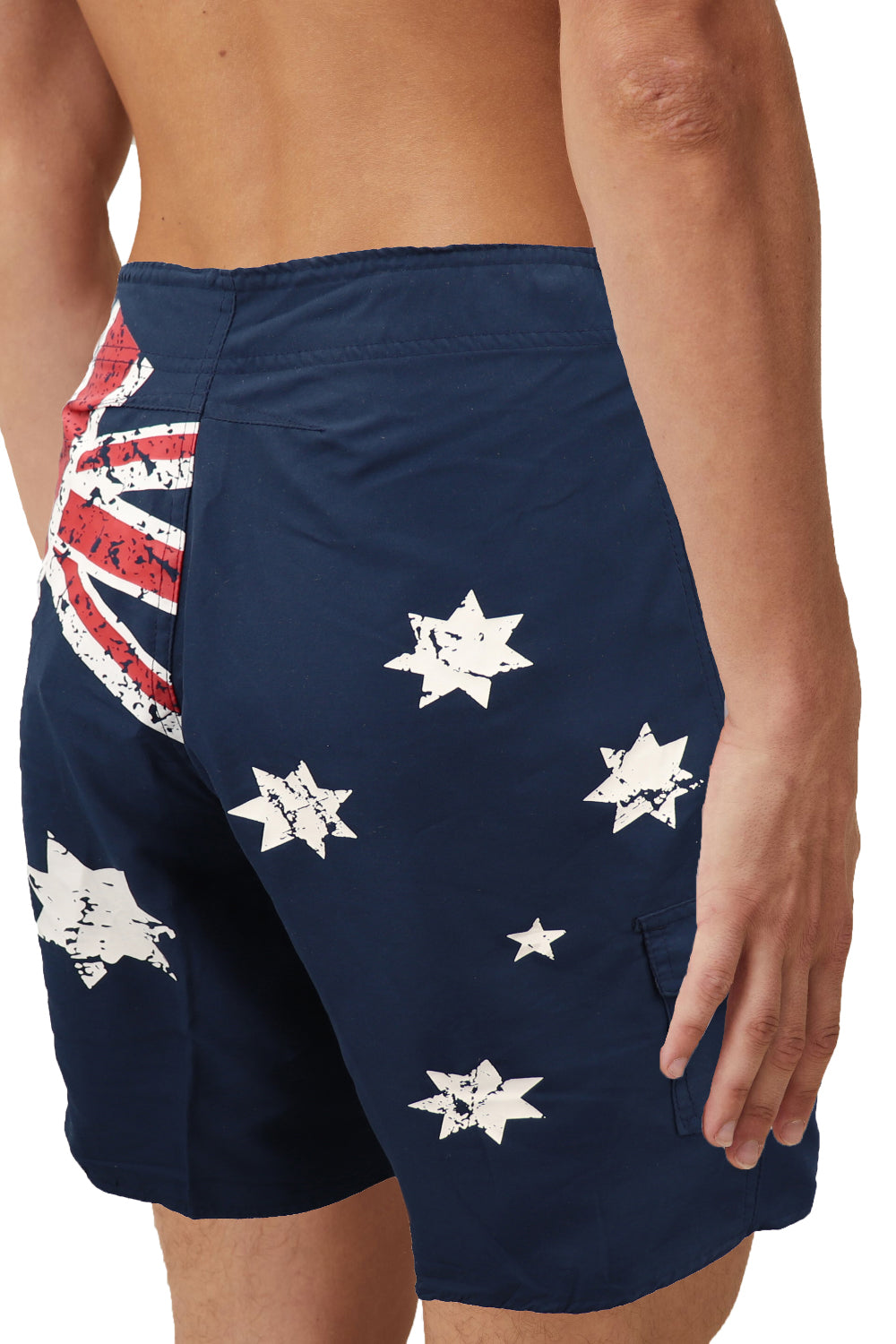 Men's Adult Board Shorts Australian Flag Australia Day Souvenir Navy Beach Wear, Navy, S